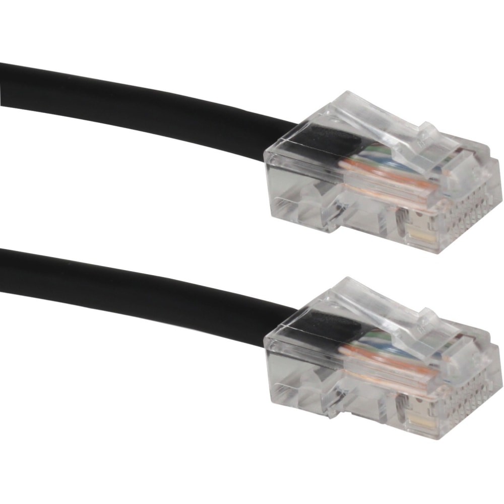 QVS 200ft CAT6 Gigabit Solid Black Patch Cord