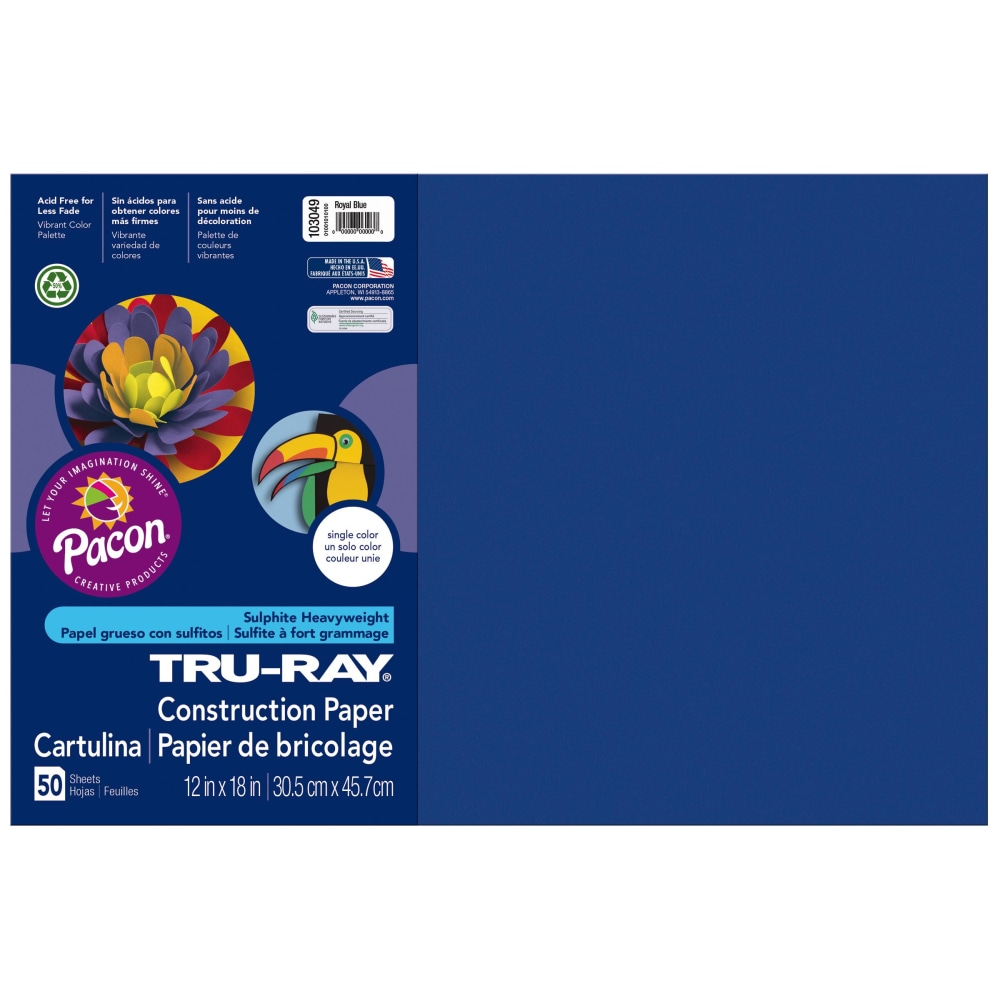 Tru-Ray® Construction Paper, 50% Recycled, 12" x 18",