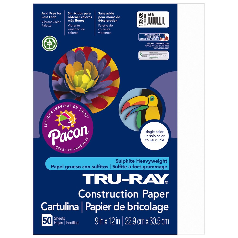 Tru-Ray® Construction Paper, 50% Recycled, 9" x 12",