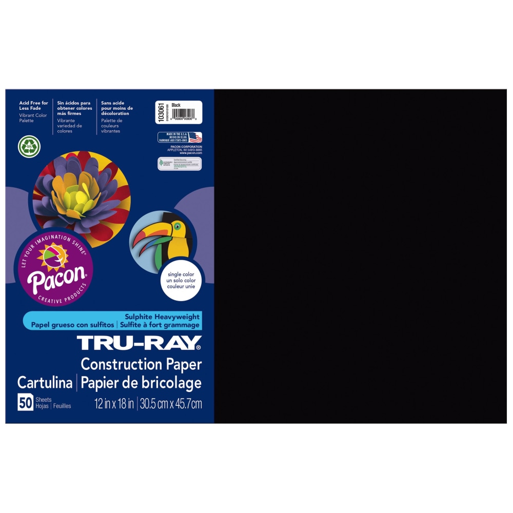 Tru-Ray® Construction Paper, 50% Recycled, 12" x 18",