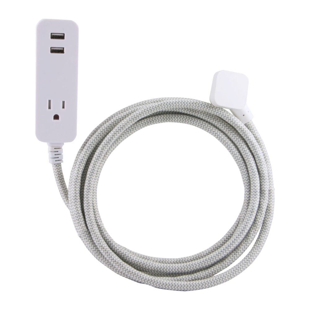 Cordinate USB-Charging Extension Cord With Surge Protection,