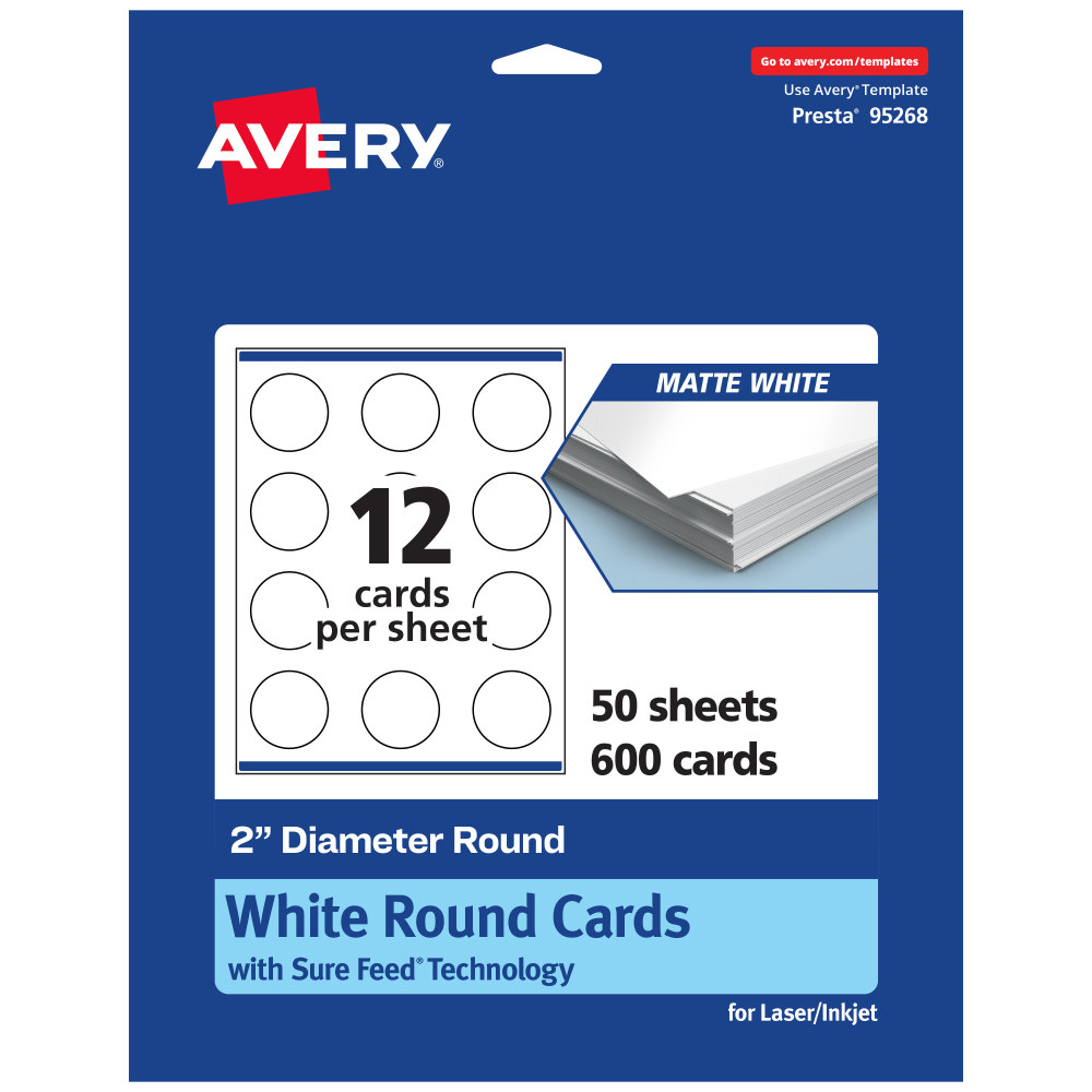 Avery® Printable Business Cards With Sure Feed® Technology,