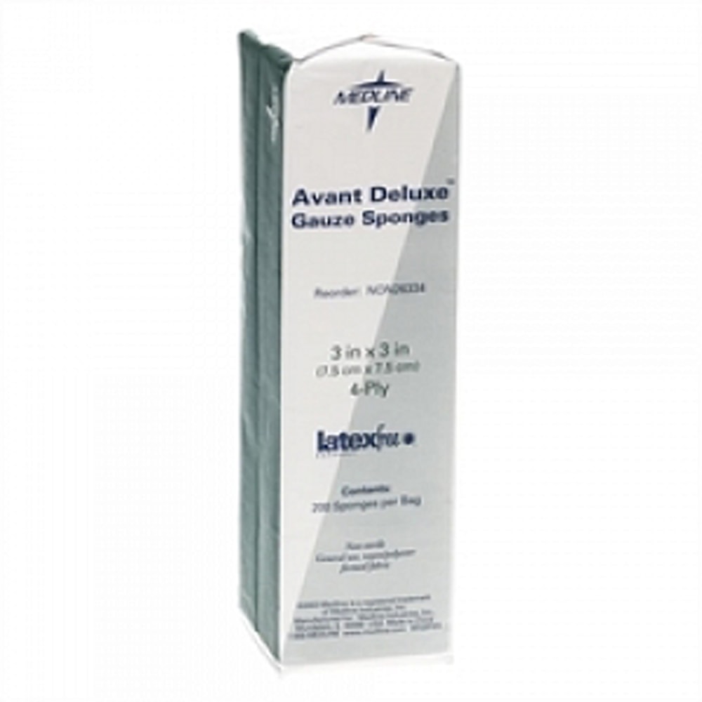 Medline Avant Deluxe Non-Sterile Gauze Sponges, 4-Ply, 3"