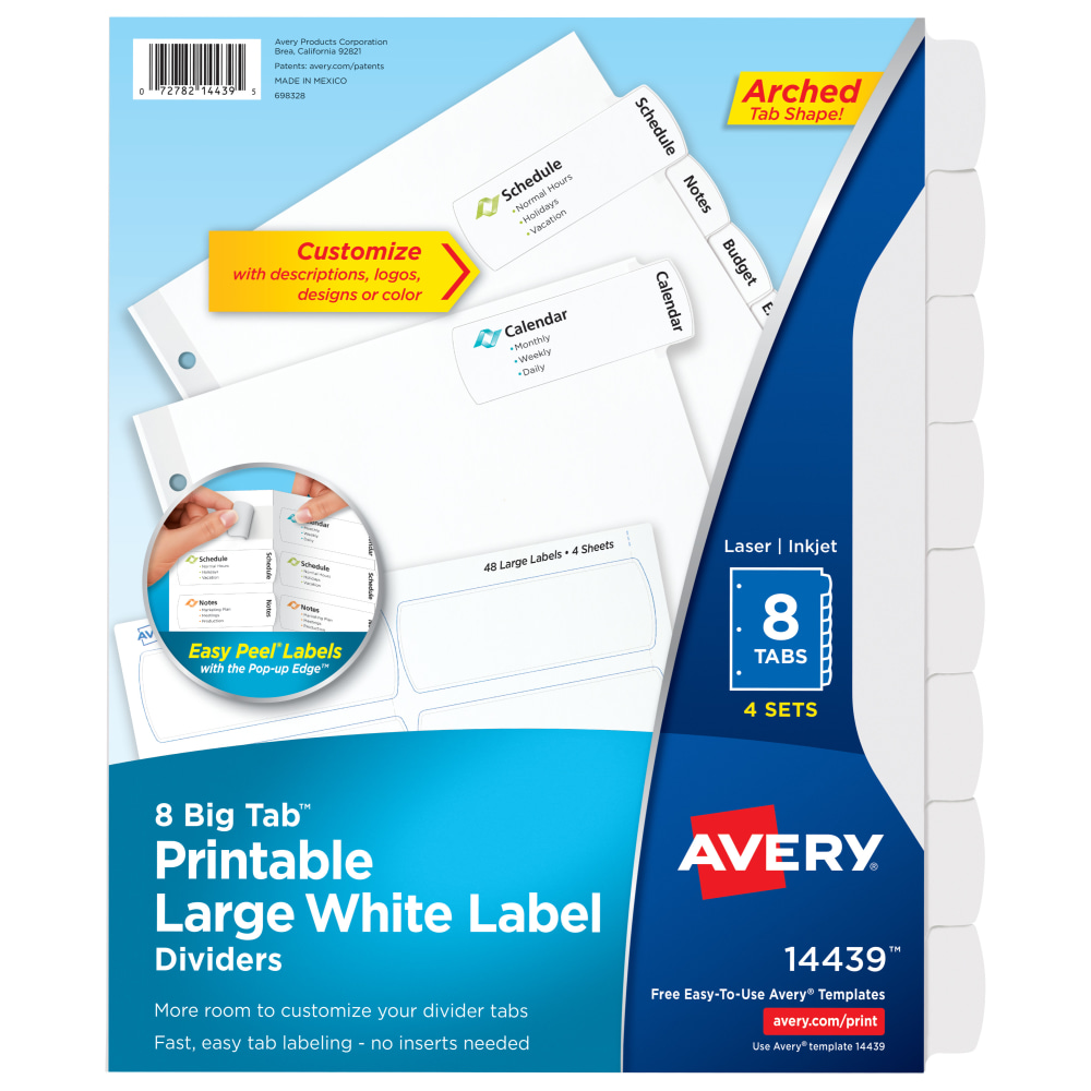 Avery® Big Tab™ Printable Large Label Dividers With