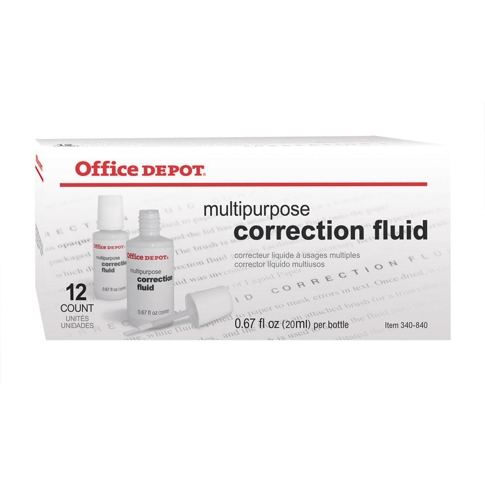 Office Depot® Brand Correction Fluid, Multipurpose, 20 mL,