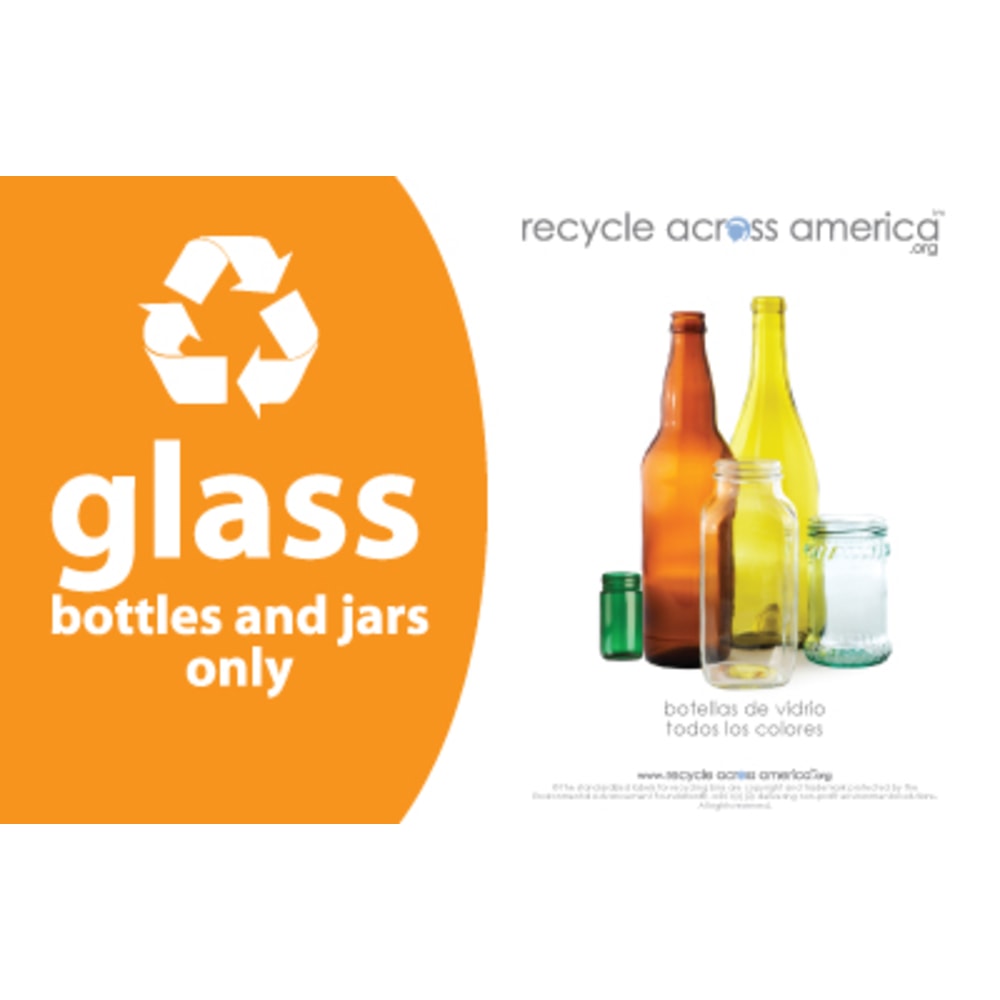 Recycle Across America Glass Standardized Recycling Label,