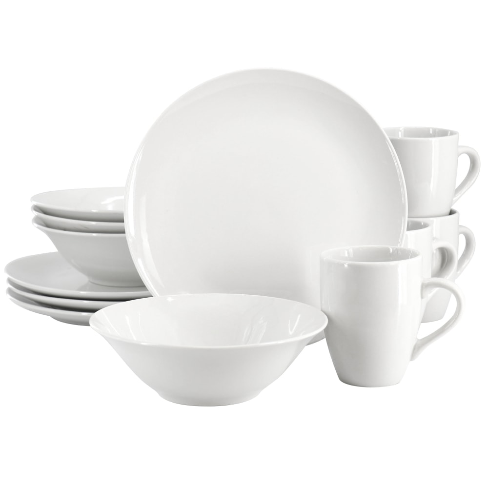 Gibson Home Wintercap 12-Piece Fine Ceramic Dinnerware Set,
