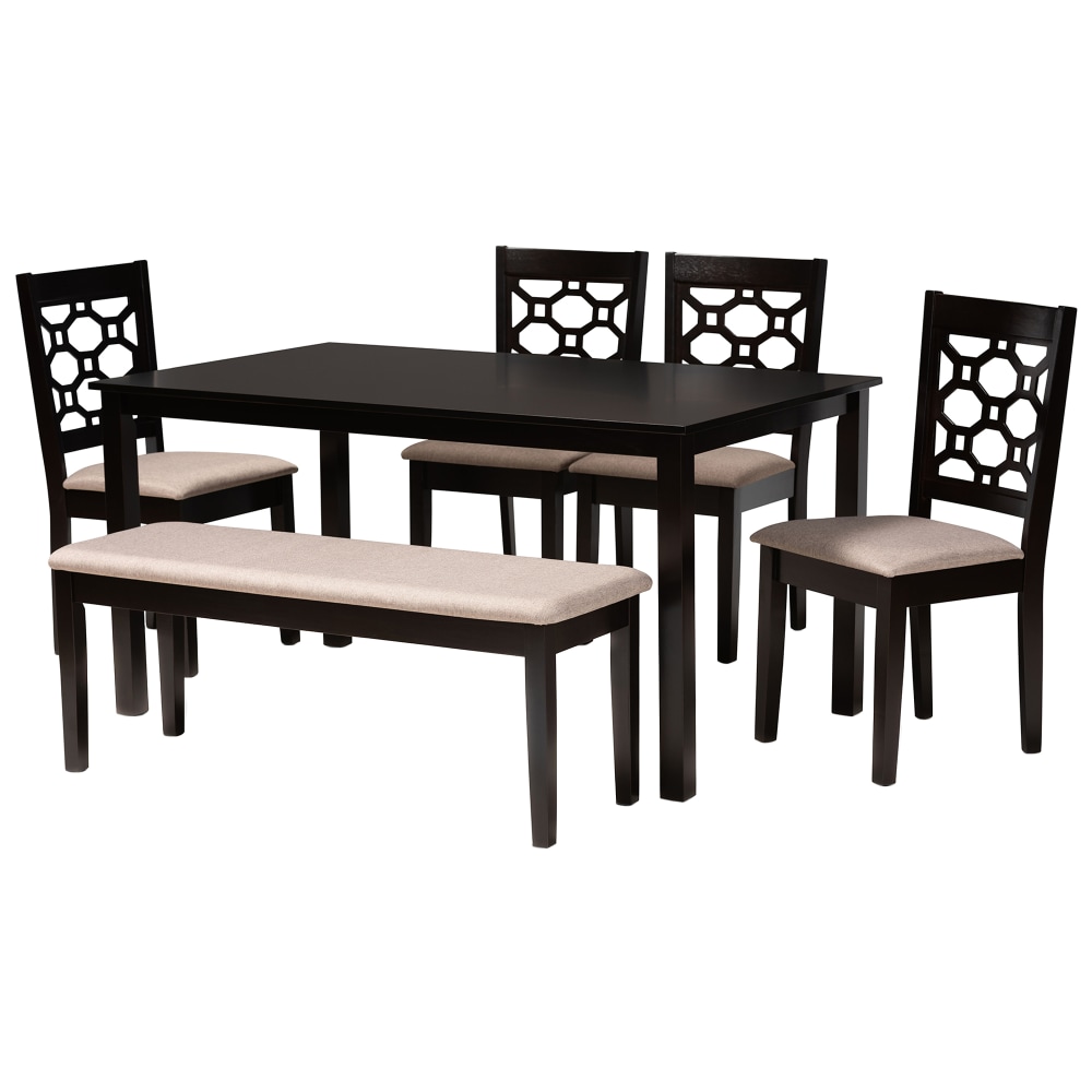 Baxton Studio Gabriel 6-Piece Dining Set, 29-1/8"H x
