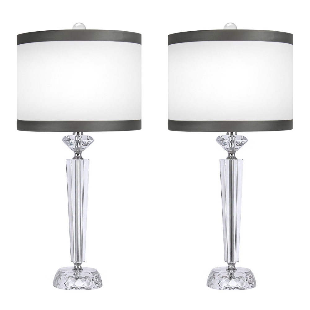 LumiSource Diamond Stacked Contemporary Table Lamps, 25-3/4”H,