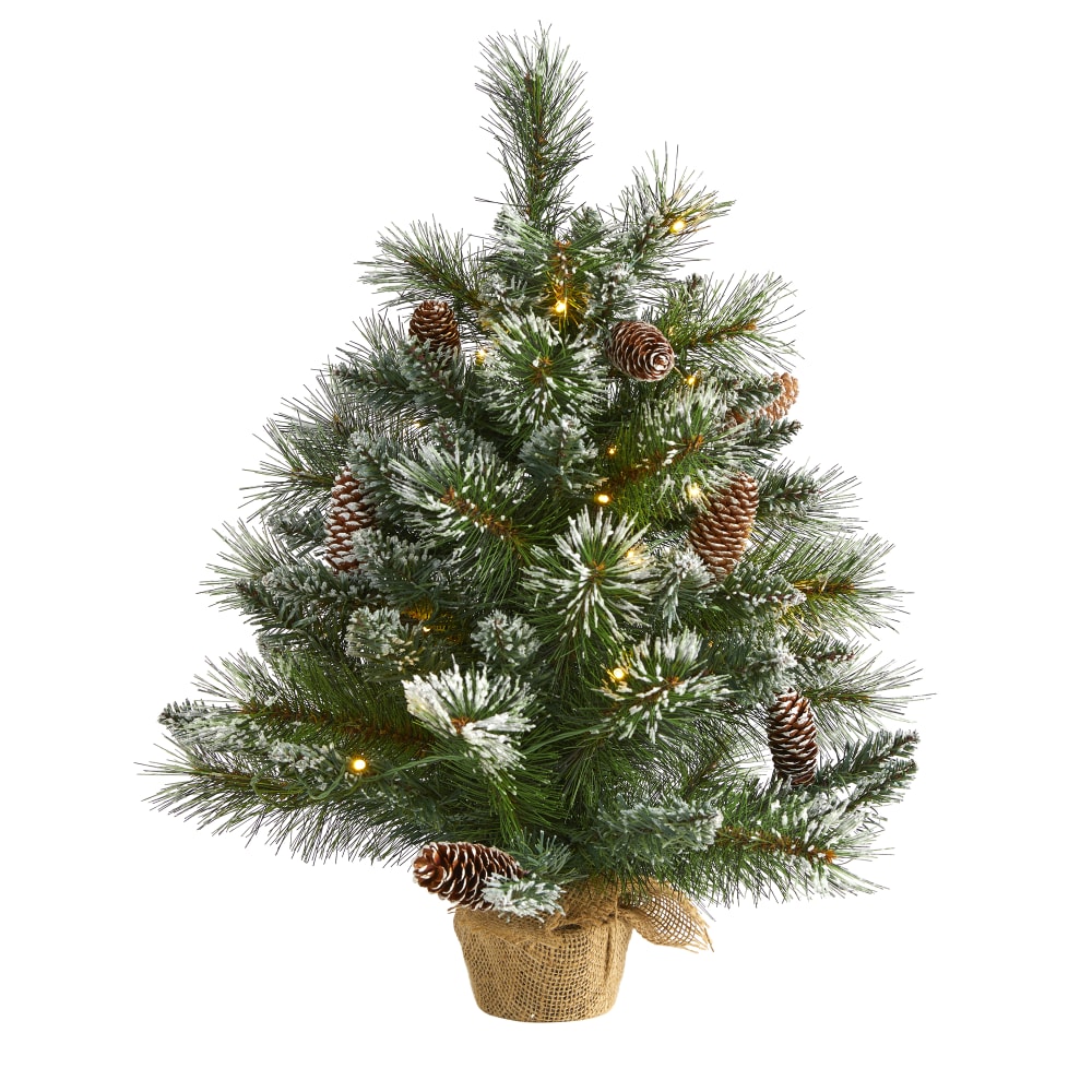Nearly Natural Frosted Pine Artificial Christmas Tree, 2’