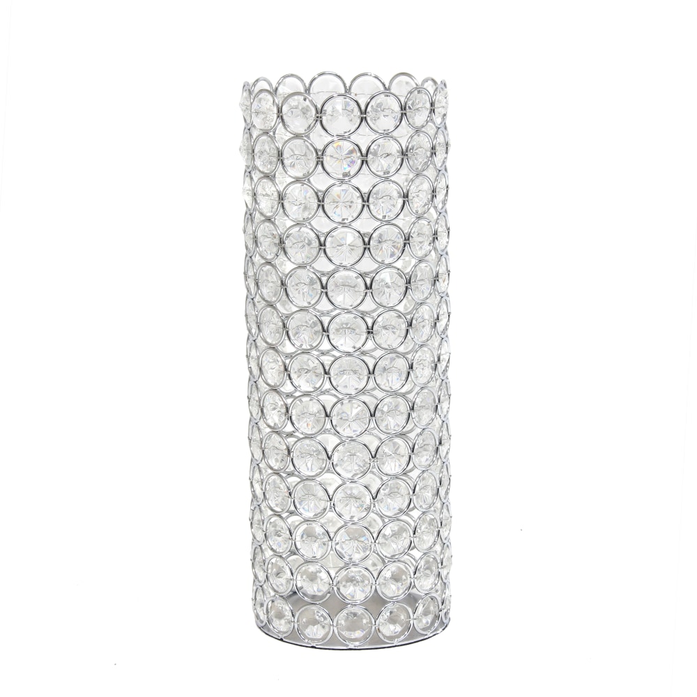 Elegant Designs Ellipse Crystal Decorative Vase, 11-1/4"H x