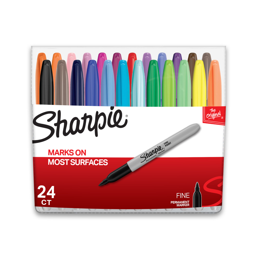 Sharpie®Permanent Markers, Fine Point, Assorted Colors, Set Of