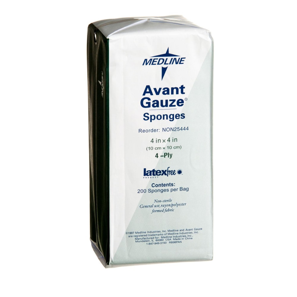 Medline Avant Gauze Nonwoven Nonsterile Sponges, 4" x