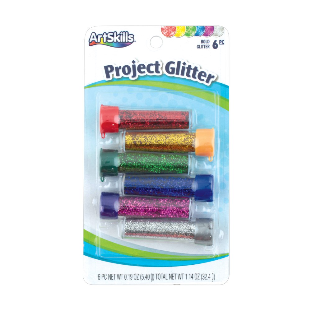 Artskills® Classic Glitter Shakers, Assorted Colors, Pack Of