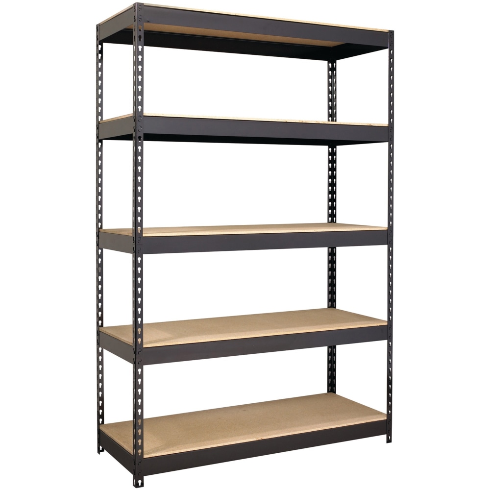Lorell® 5-Shelf Riveted Steel Shelving, 72"H x 48"W
