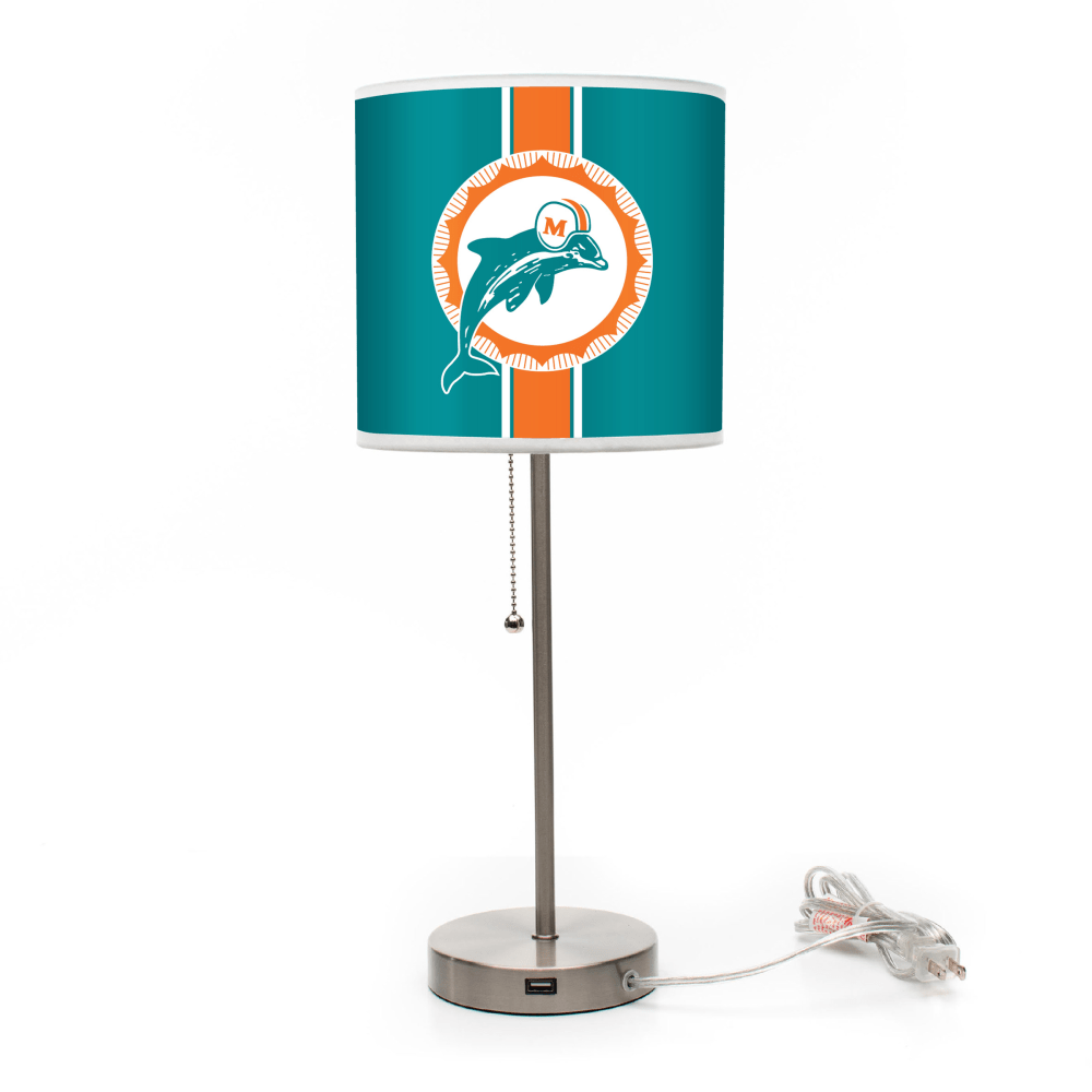 Imperial NFL Vintage Table Lamp, 19”H, Miami Dolphins