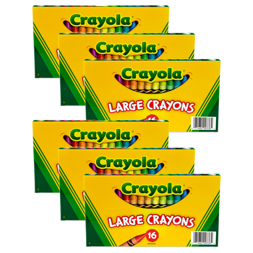 Crayola Large Crayons, Classic Colors, 16 Per Pack,
