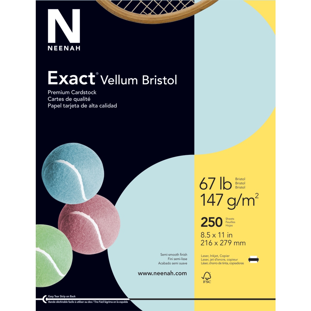 Exact® Vellum Bristol Card Stock, Blue, Letter (8.5"