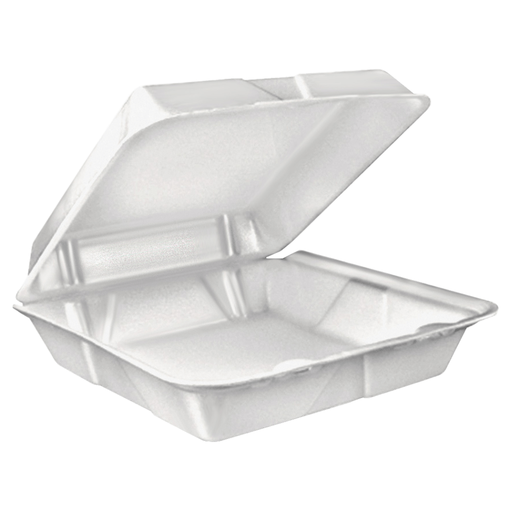 Dart Large Carryout Foam Trays, 1 Compartment, 9"