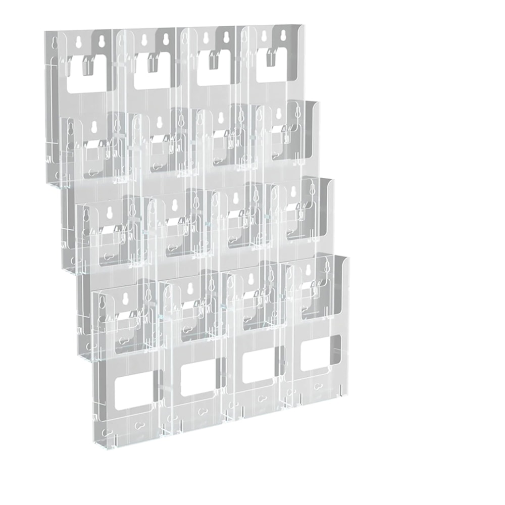 Azar Displays Wall-Mount Brochure Holder, Trifold, 16 Pockets,