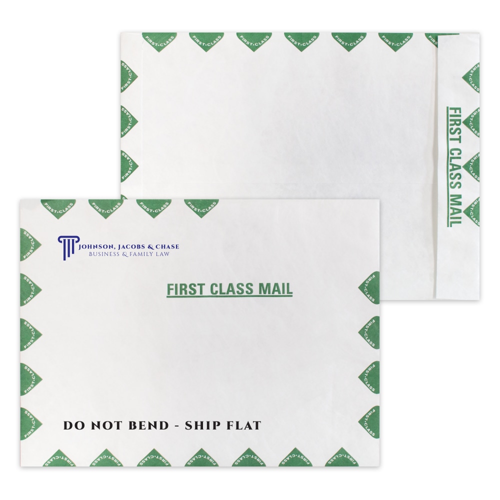 Zip Stick®, White With Green First Class Border