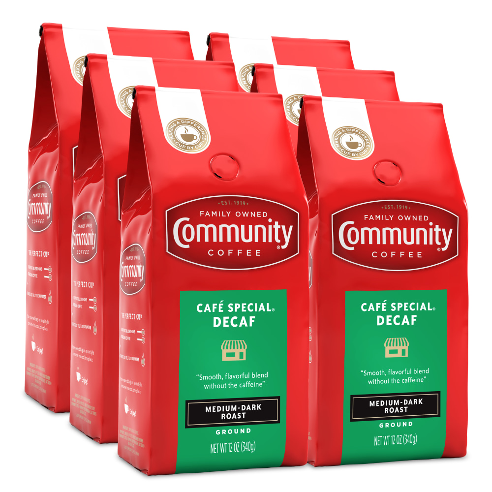 Community Coffee Arabica Ground Coffee, Cafe Special Decaf,