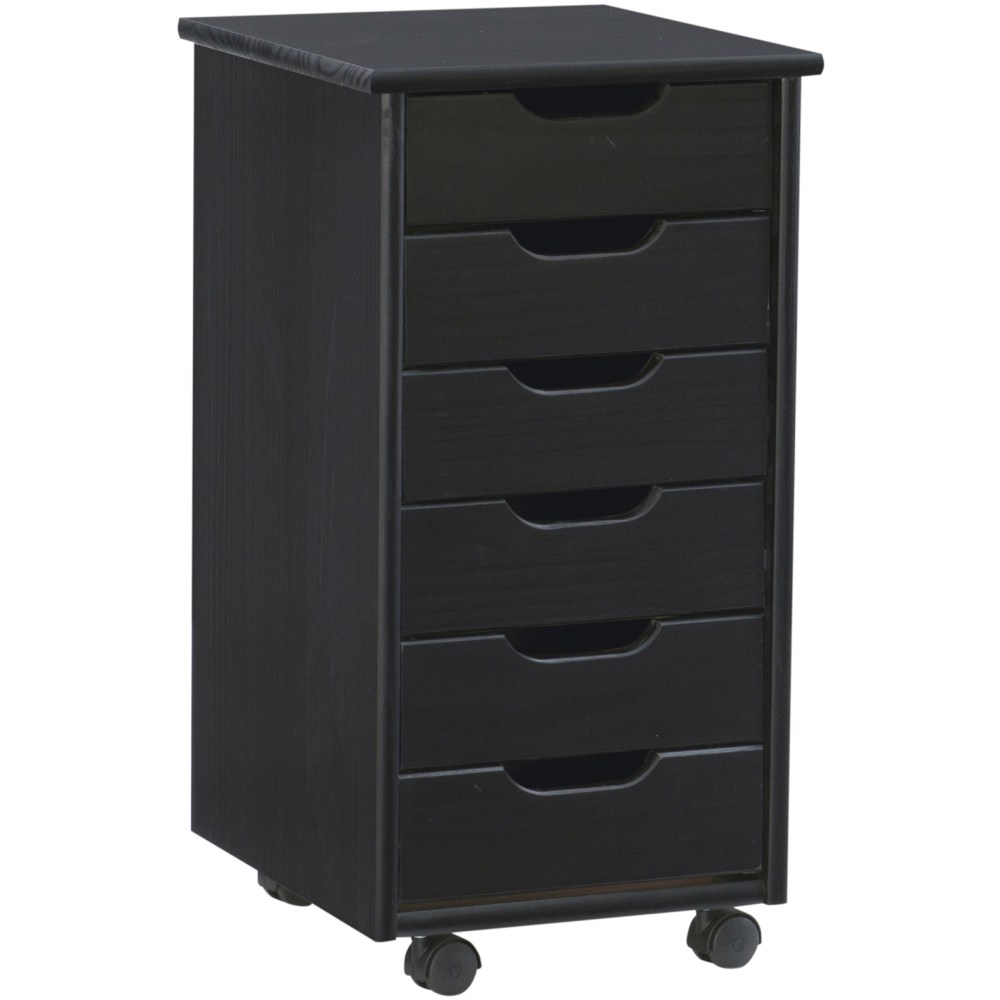 Linon Casimer 6-Drawer Rolling Home Office Storage Cart,