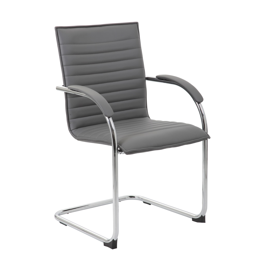 Boss Office Products Ribbed Side Chairs, Gray, Set