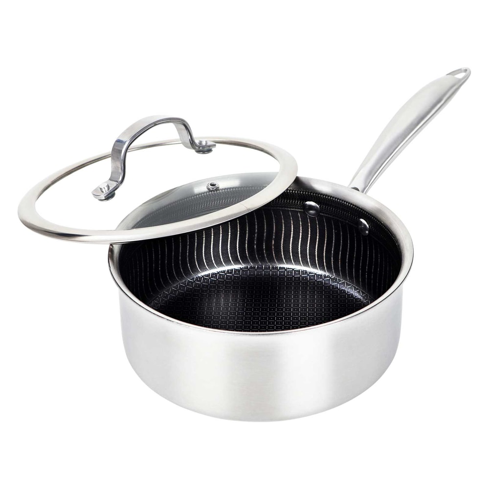 Brentwood® 3-Ply Hybrid Non-Stick Stainless Steel Saucepan with