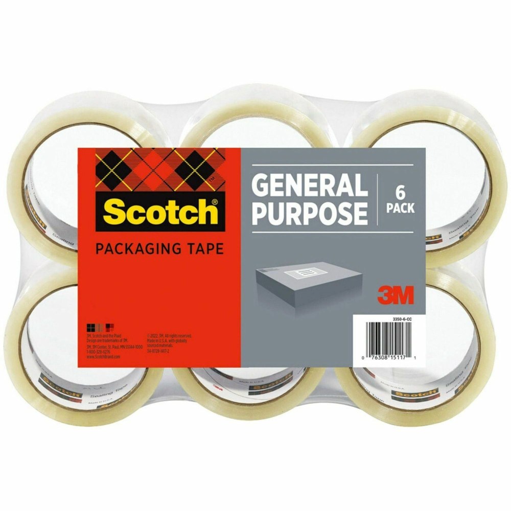 Scotch® 3350 General-Purpose Shipping Tape, 3" Core, 1