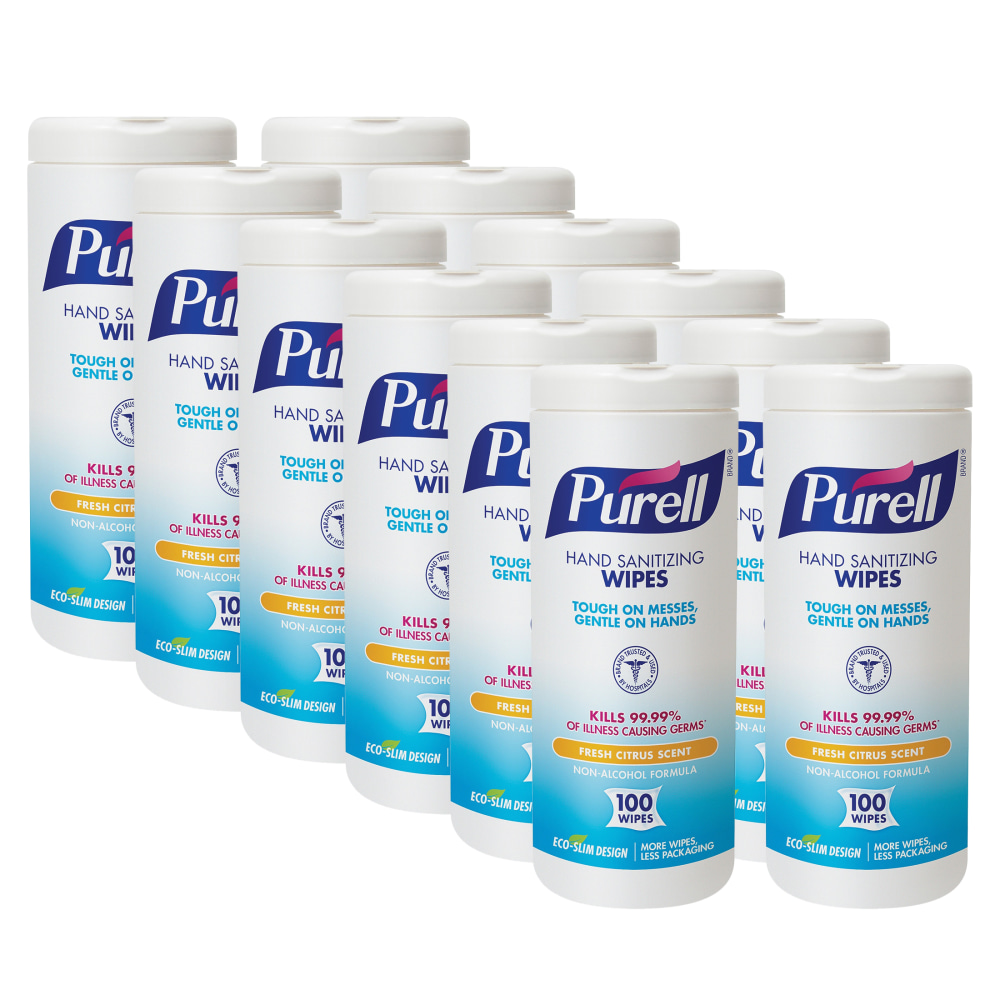 Purell® Textured Sanitizing Wipes, Fresh Citrus, 100 Wipes