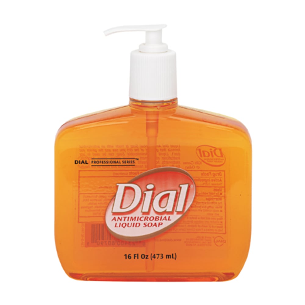 Dial® Antimicrobial Liquid Hand Soap, Unscented, 16 Oz