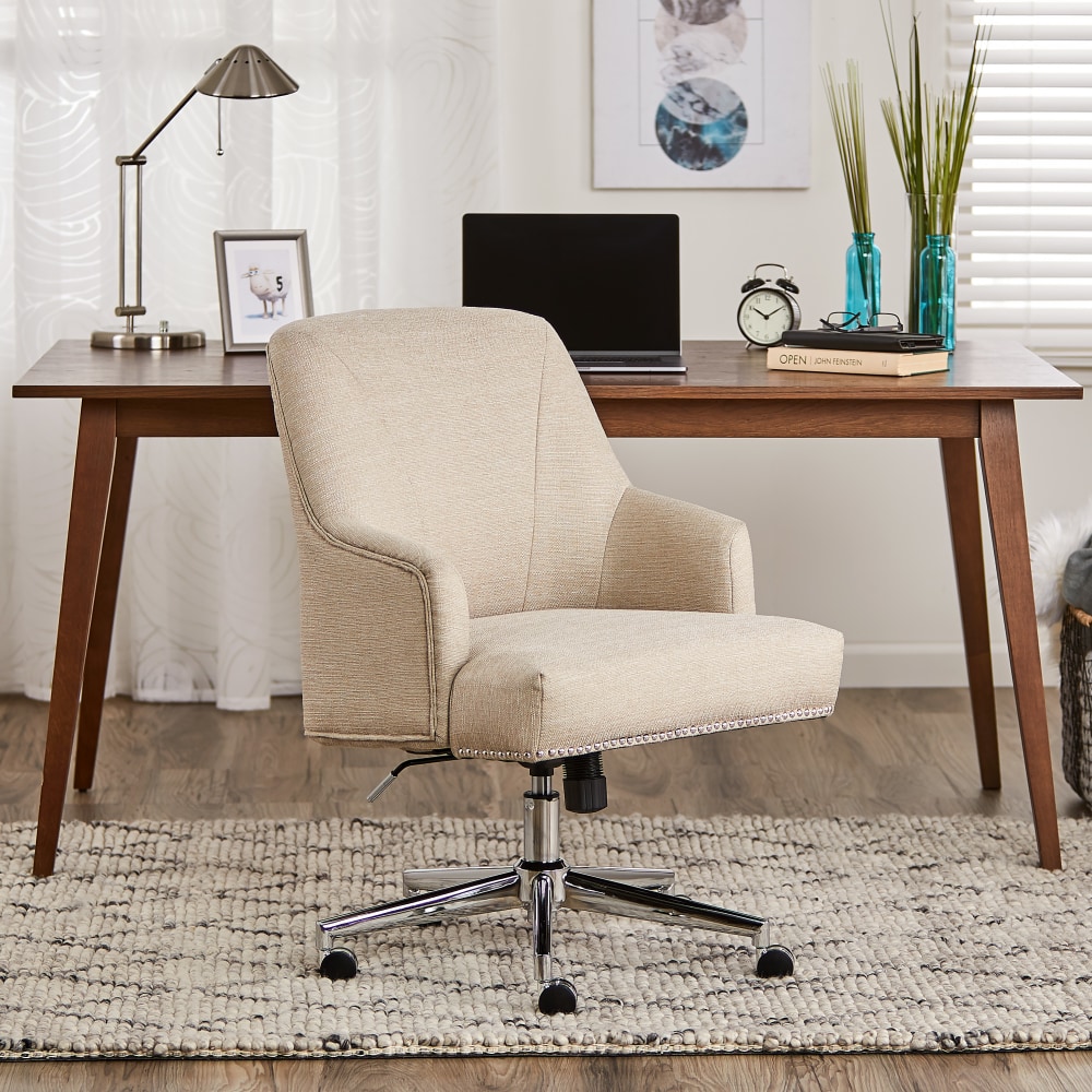 Serta® Leighton Home Fabric Mid-Back Chair, Stoneware