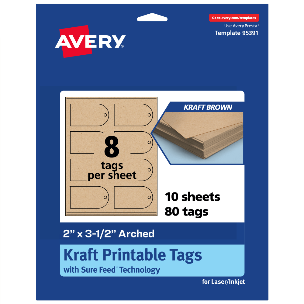Avery® Print-To-The-Edge Tags With Sure Feed® Technology,