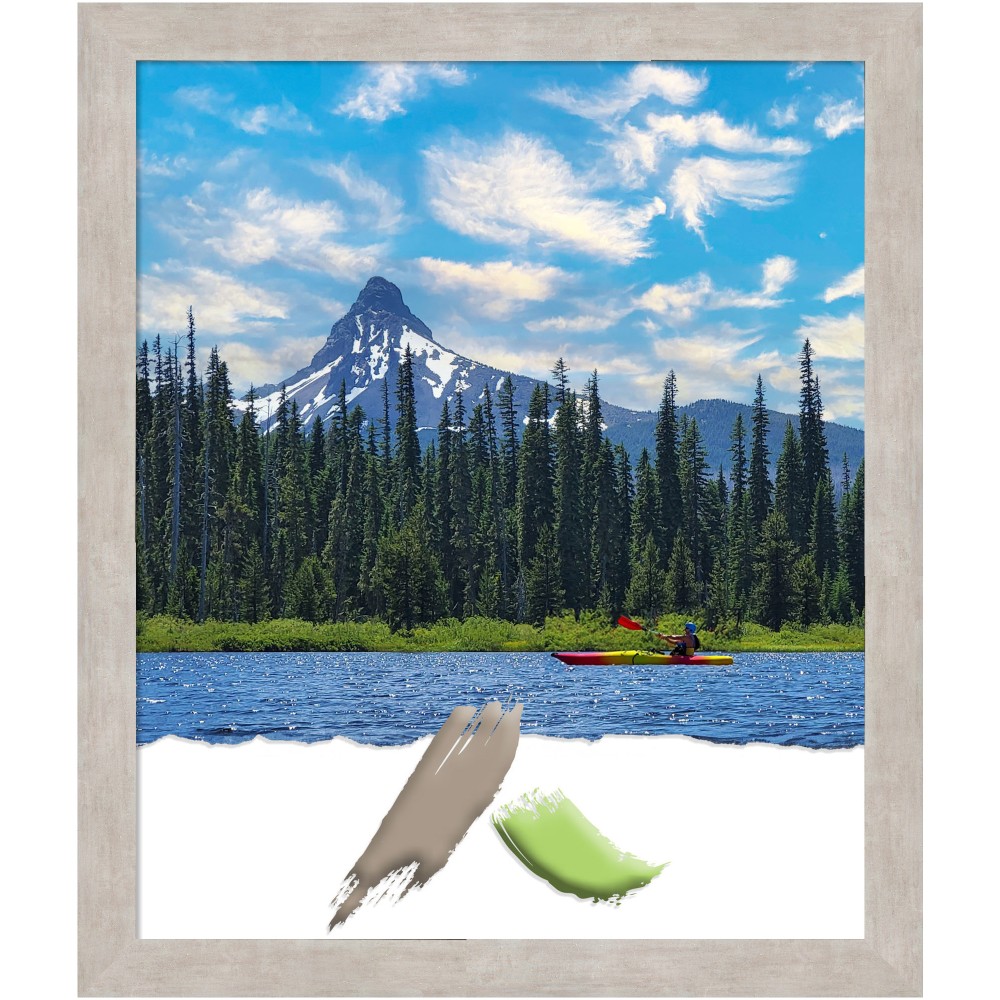 Amanti Art Marred Silver Wood Picture Frame, 23"