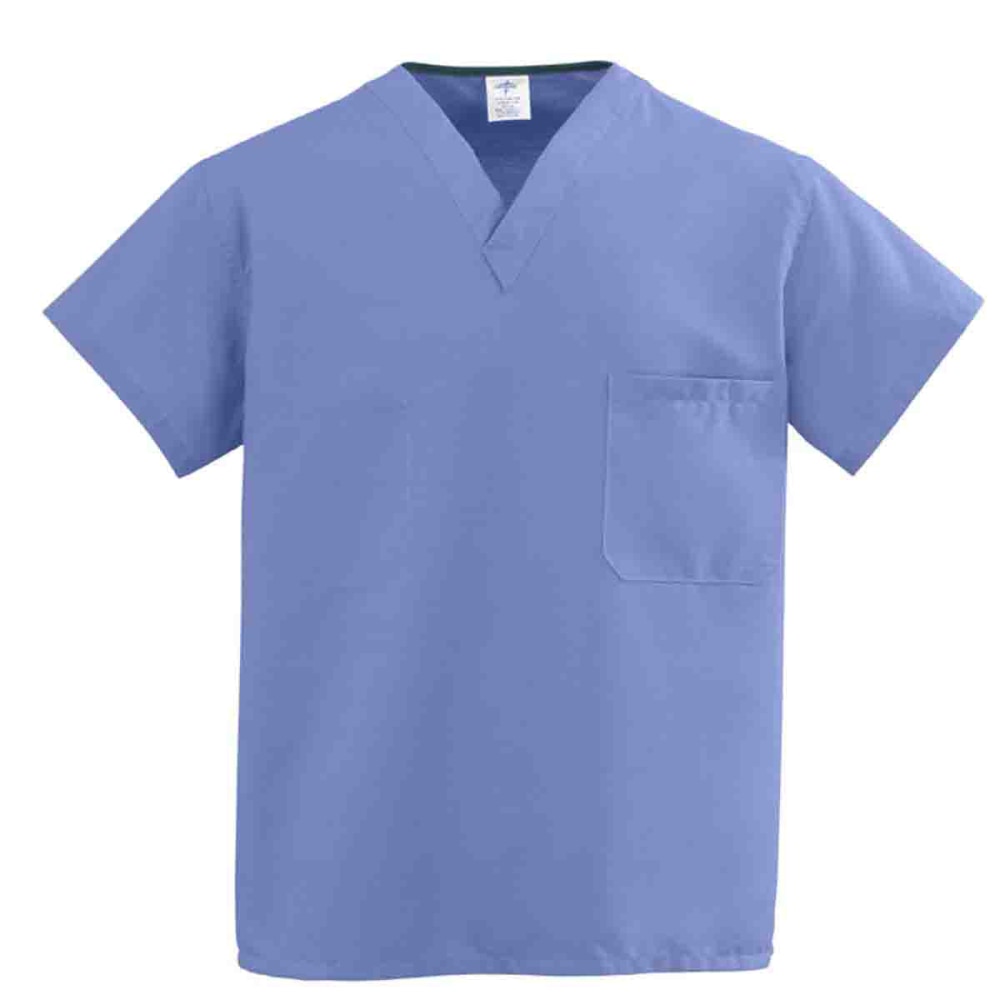 Medline ComfortEase™ Unisex 1-Pocket Reversible Scrub Top, Large,