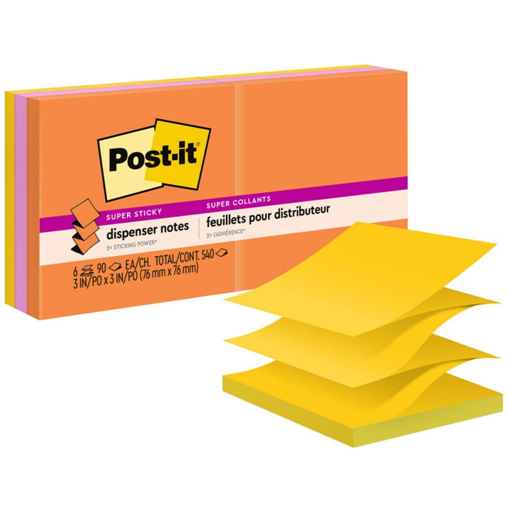 Post-it® Super Sticky Notes, 3 in x 3