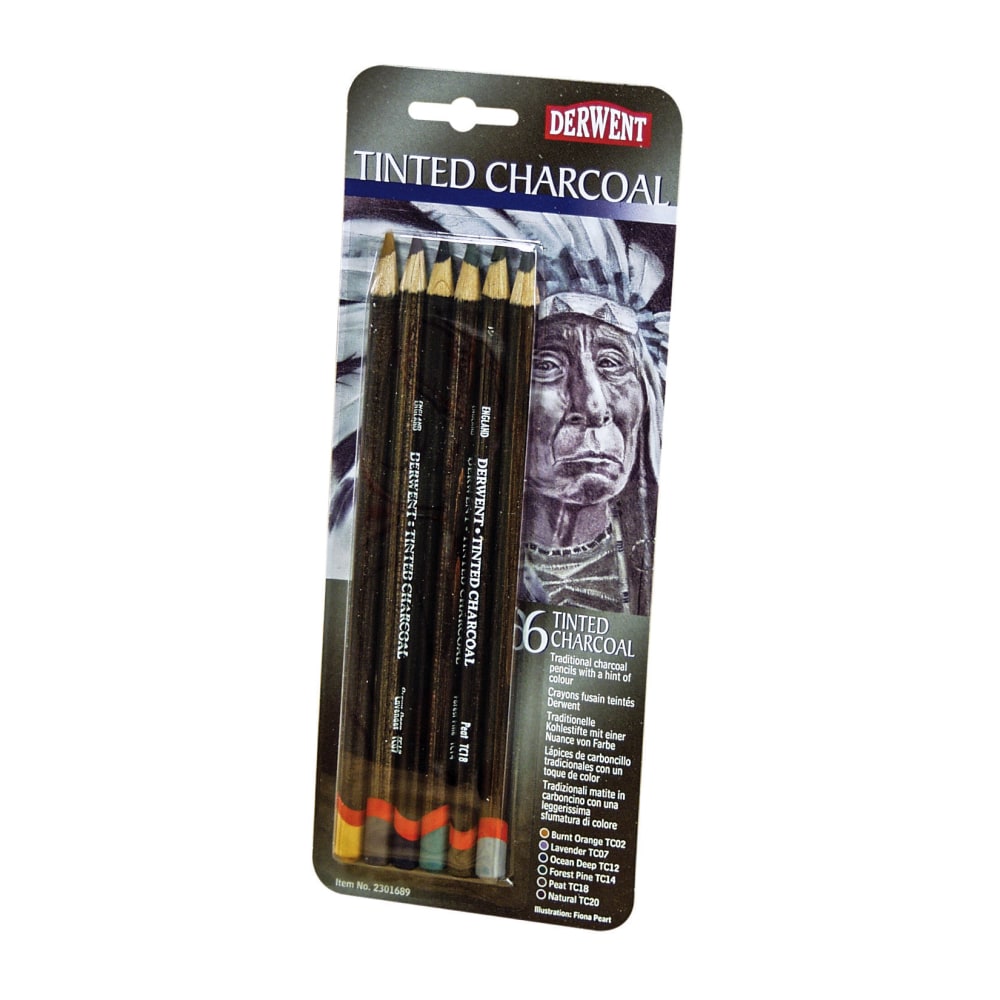 Derwent Tinted Charcoal Pencil Set, 8 mm, Assorted