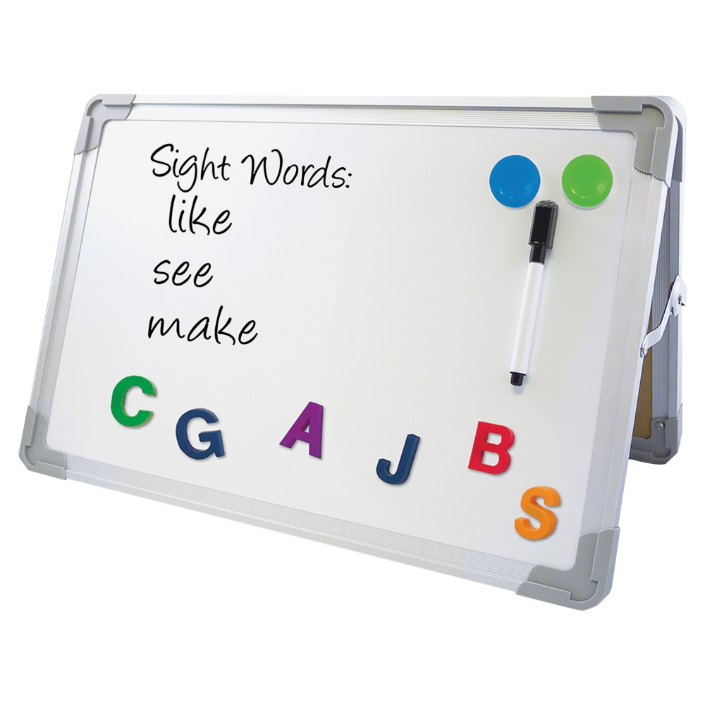 Flipside Magnetic Dry-Erase Whiteboard Desktop Easel Set,