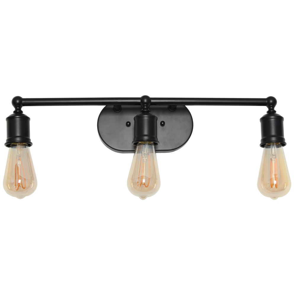 Lalia Home 3-Light Industrial Vanity Light, 3-3/4"W, Black