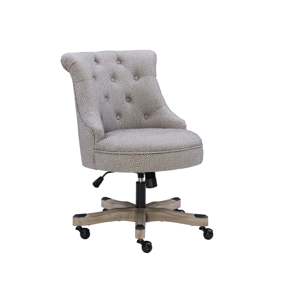 Linon Dallas Fabric Mid-Back Home Office Chair, Light