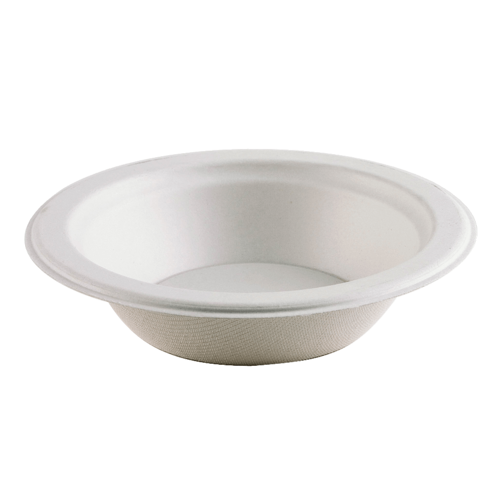 Highmark® Compostable Sugarcane Paper Bowls, 12 Oz, White,
