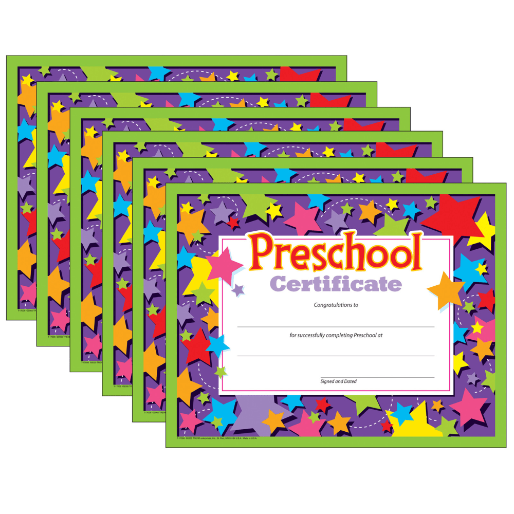 Trend Class Certificates, 8-1/2” x 11”, Preschool, Pack