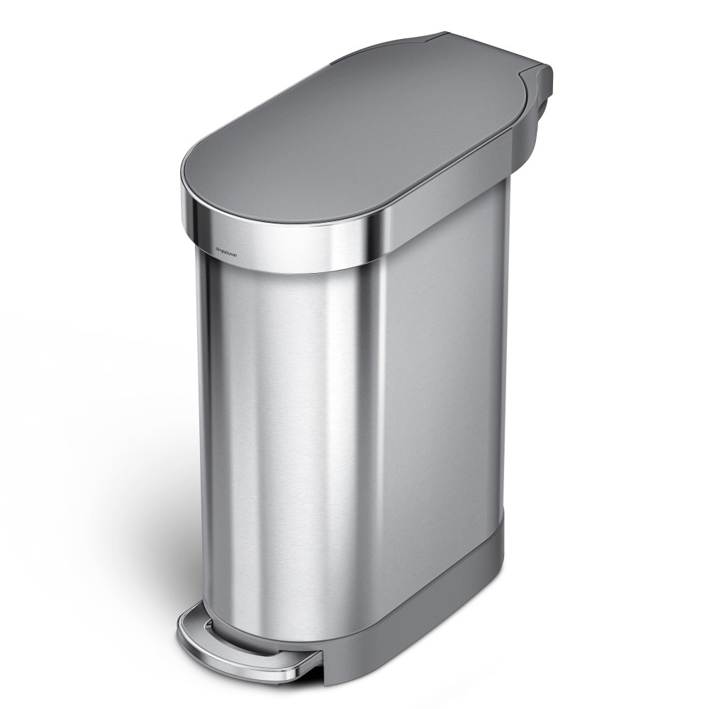 simplehuman Slim Stainless Steel Step Trash Can, 12