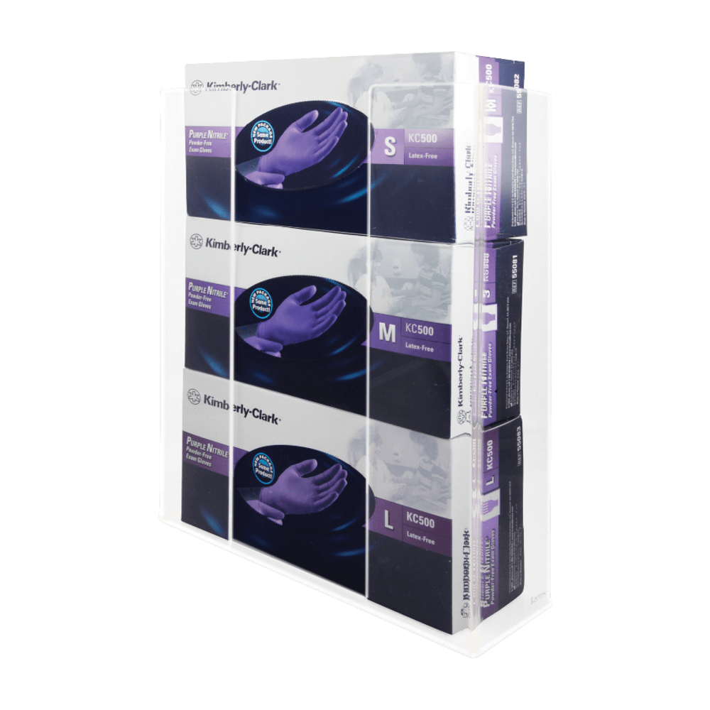 Kantek Acrylic Glove Box Holder, Triple, 11" x