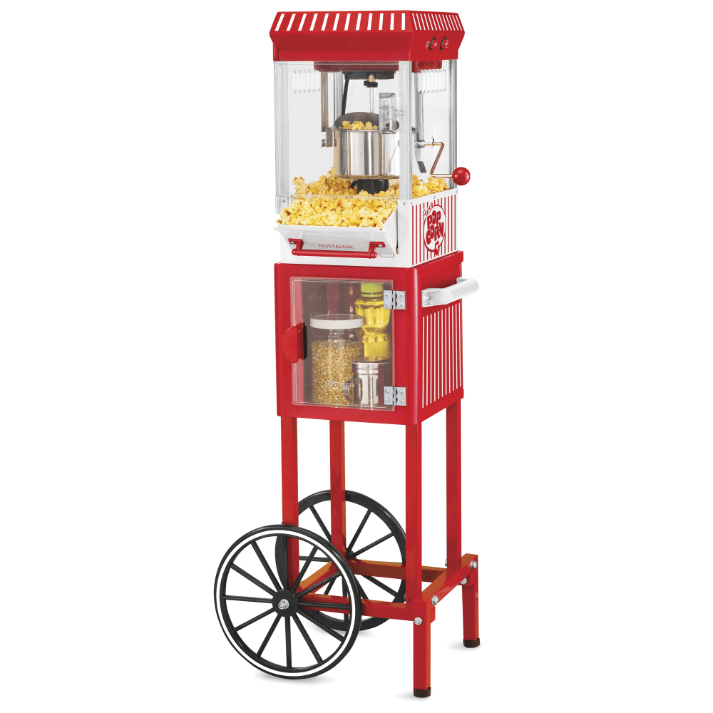 Nostalgia Electrics KPM200CART Vintage Popcorn Cart, Red
