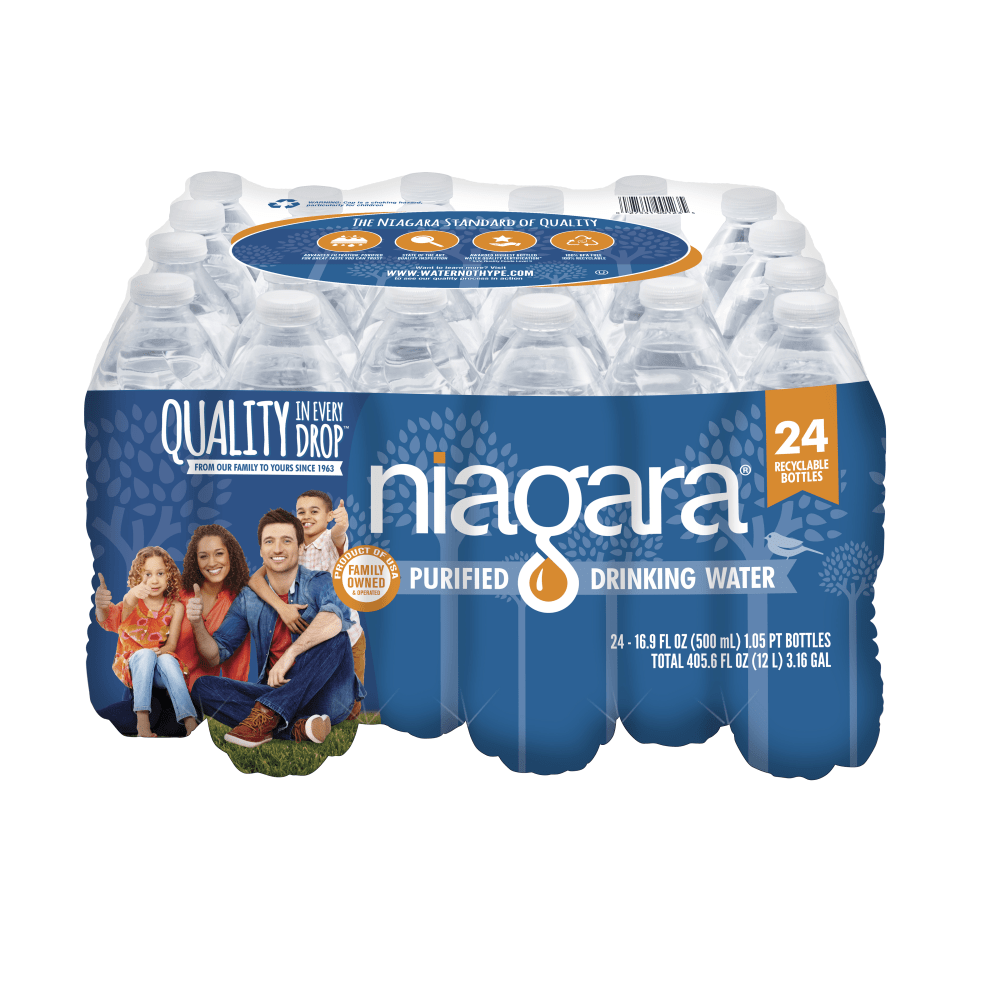 Niagara Purified Drinking Water Bottles, 16.9 Fl Oz,
