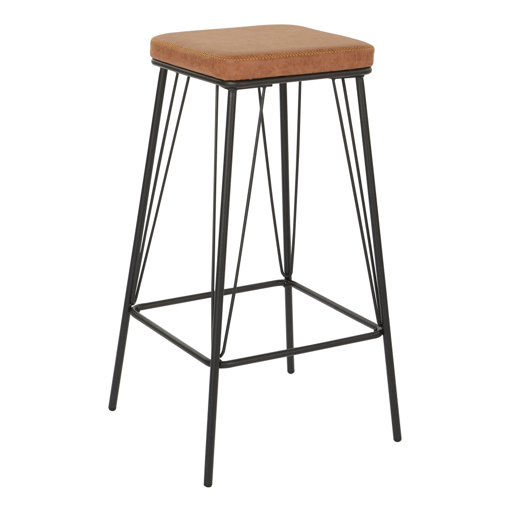 Ave Six Mayson 30"H Polyester Barstools, Sand/Gunmetal, Set