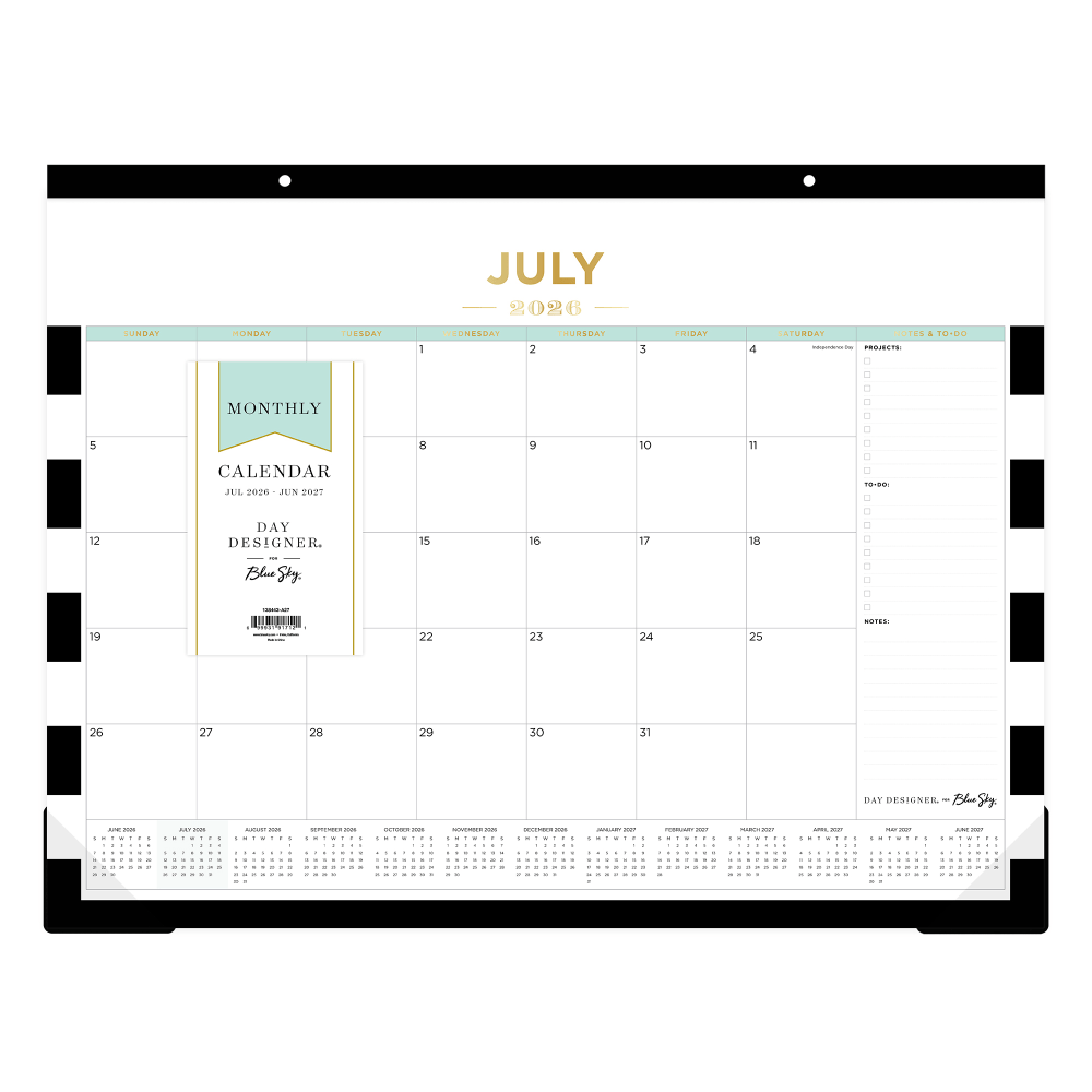 DESK PAD PLANNING CALENDAR DD RUGBY STRIPE BLACK