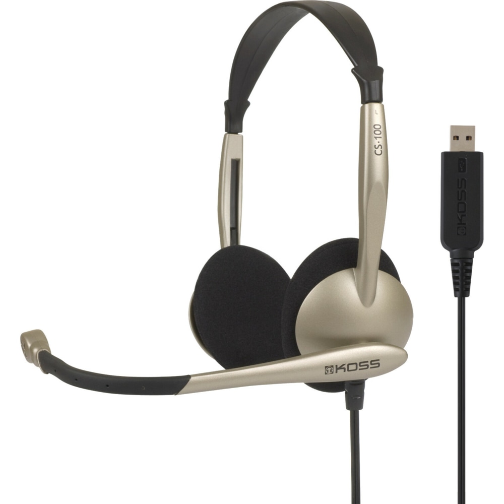 Koss On-Ear Stereophone Headset, Gray, CS100